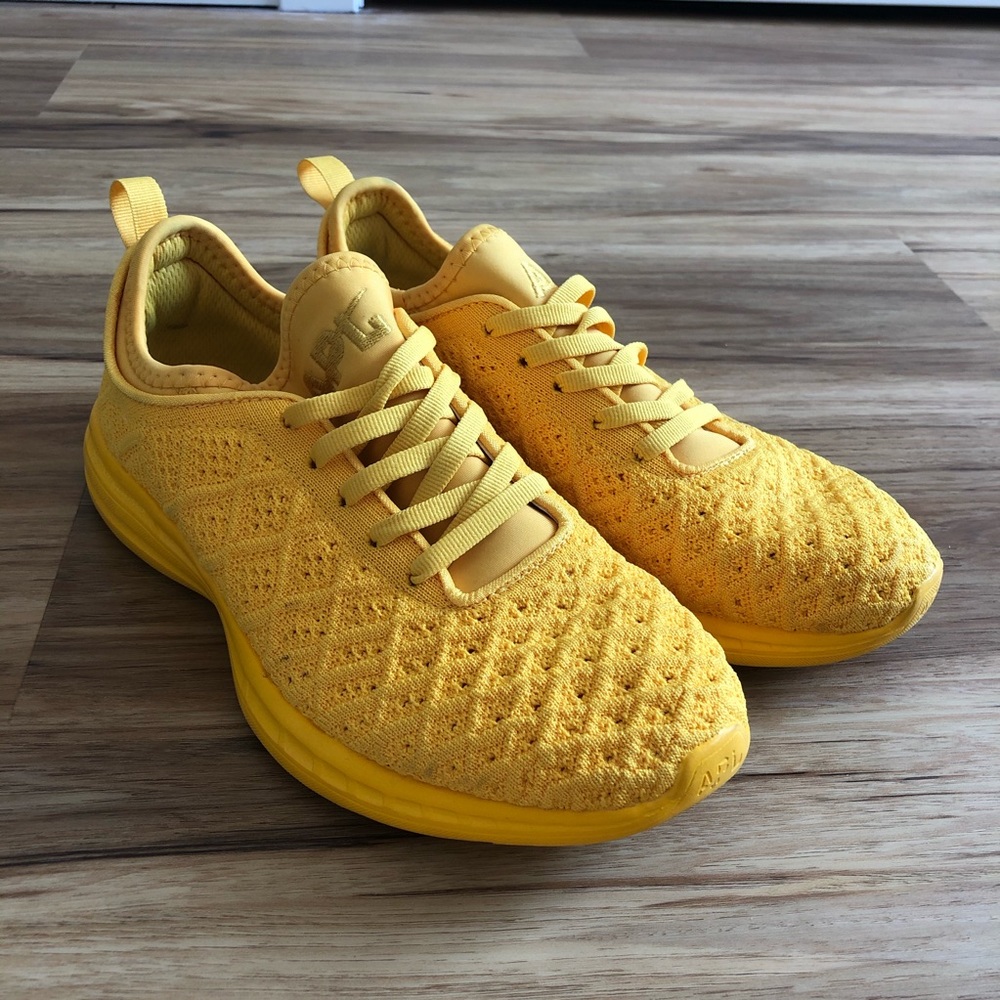 Only worn once indoors- yellow sneaker